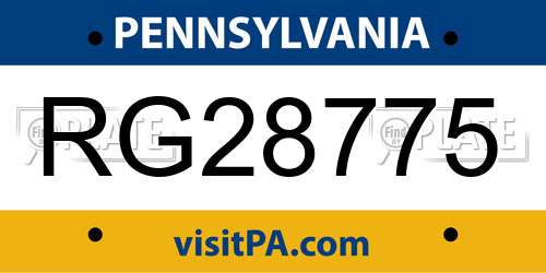 RG28775 Pennsylvania License Plate