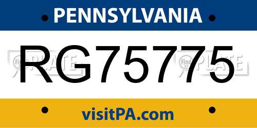 RG75775 Pennsylvania License Plate