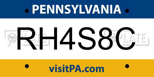 RH4S8C Pennsylvania License Plate