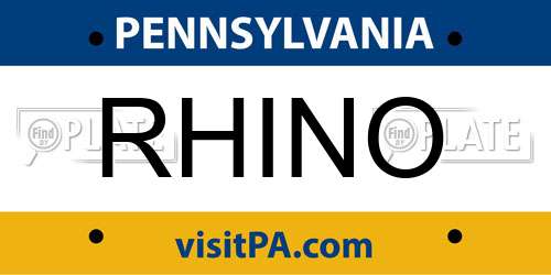 RHINO Pennsylvania License Plate