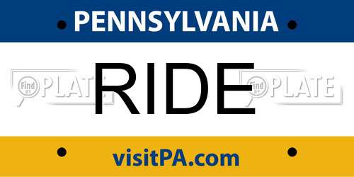 RIDE Pennsylvania License Plate