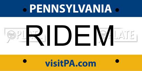 RIDEM Pennsylvania License Plate