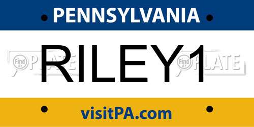 RILEY1 Pennsylvania License Plate