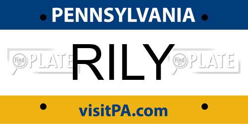 RILY Pennsylvania License Plate