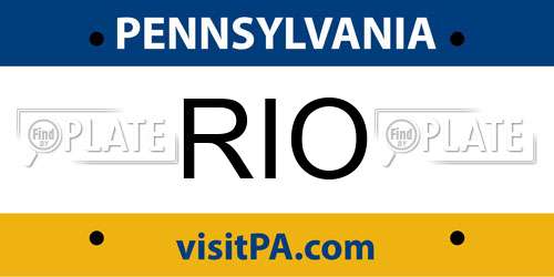 RIO Pennsylvania License Plate