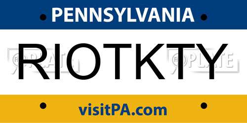 RIOTKTY Pennsylvania License Plate