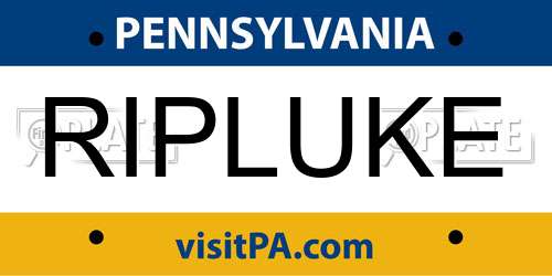 RIPLUKE Pennsylvania License Plate