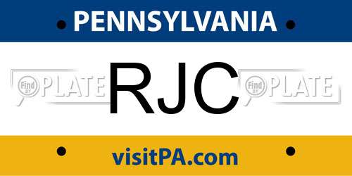 RJC Pennsylvania License Plate