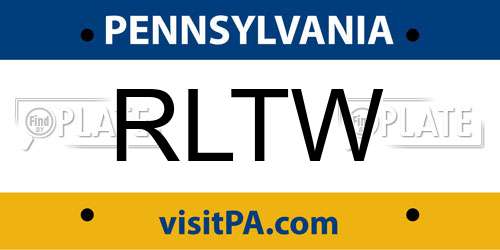 RLTW Pennsylvania License Plate