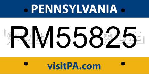 RM55825 Pennsylvania License Plate
