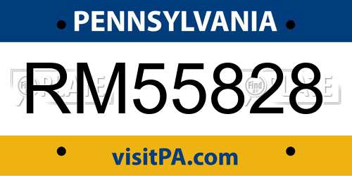 RM55828 Pennsylvania License Plate