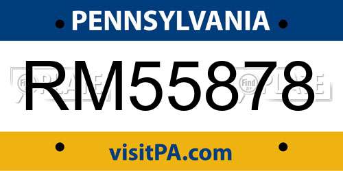 RM55878 Pennsylvania License Plate
