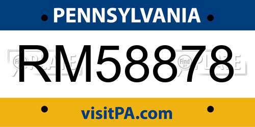 RM58878 Pennsylvania License Plate