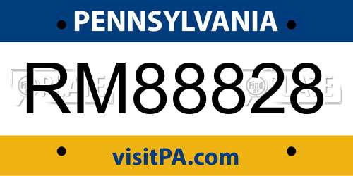 RM88828 Pennsylvania License Plate