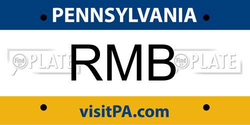 RMB Pennsylvania License Plate
