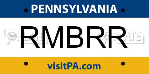 RMBRR Pennsylvania License Plate