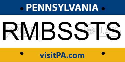 RMBSSTS Pennsylvania License Plate
