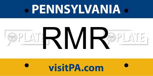RMR Pennsylvania License Plate