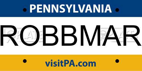 ROBBMAR Pennsylvania License Plate