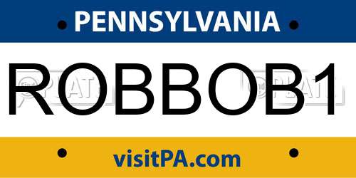 ROBBOB1 Pennsylvania License Plate