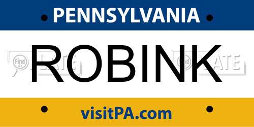 ROBINK Pennsylvania License Plate