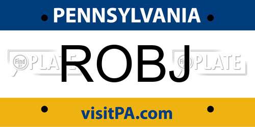 ROBJ Pennsylvania License Plate