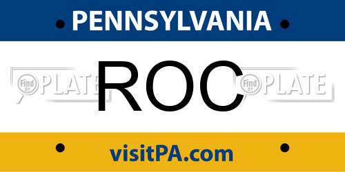 ROC Pennsylvania License Plate