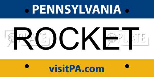 ROCKET Pennsylvania License Plate