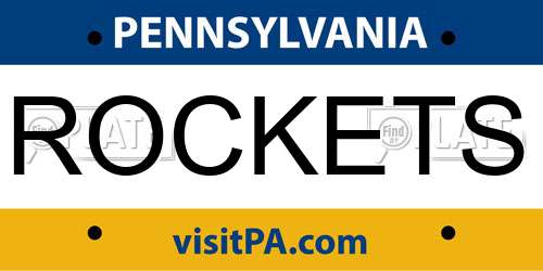 ROCKETS Pennsylvania License Plate