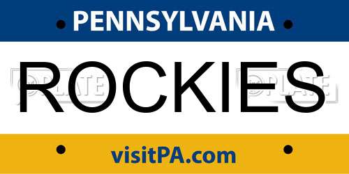 ROCKIES Pennsylvania License Plate