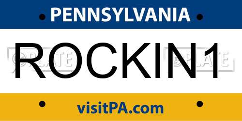 ROCKIN1 Pennsylvania License Plate