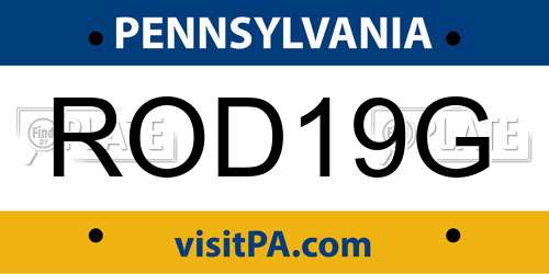 ROD19G Pennsylvania License Plate