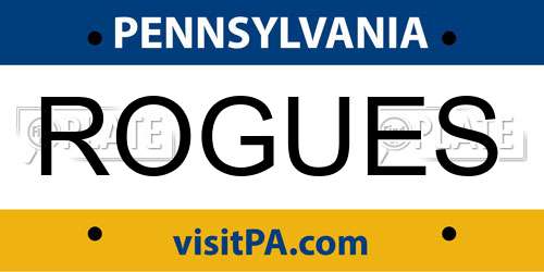 ROGUES Pennsylvania License Plate