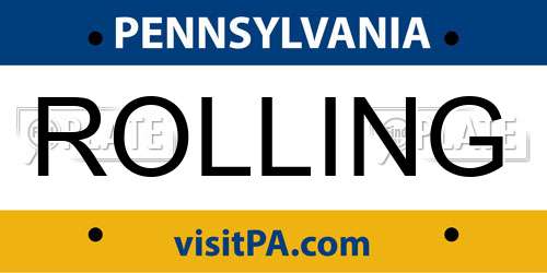 ROLLING Pennsylvania License Plate