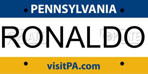 RONALDO Pennsylvania License Plate