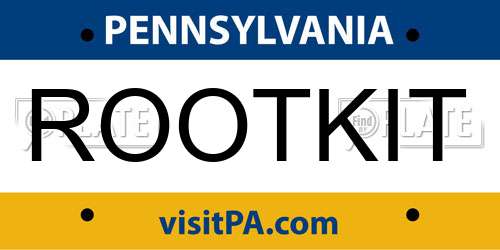 ROOTKIT Pennsylvania License Plate