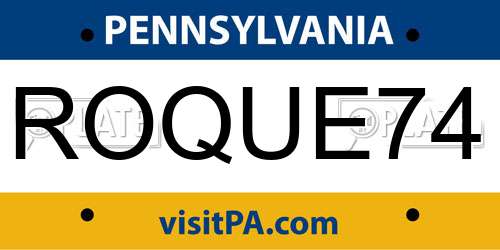 ROQUE74 Pennsylvania License Plate