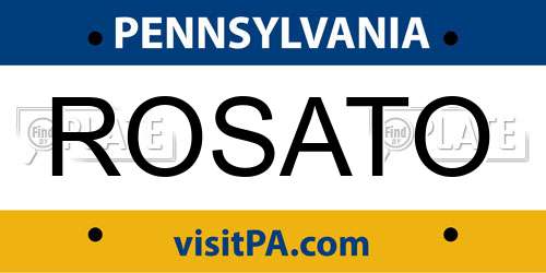 ROSATO Pennsylvania License Plate