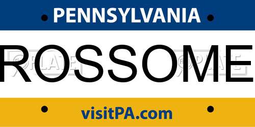 ROSSOME Pennsylvania License Plate