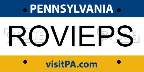ROVIEPS Pennsylvania License Plate
