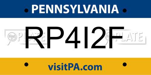RP4I2F Pennsylvania License Plate