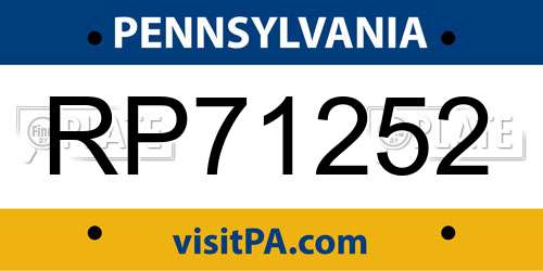 RP71252 Pennsylvania License Plate
