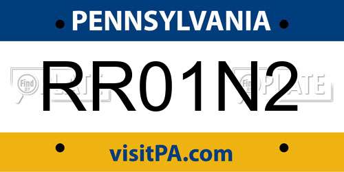 RR01N2 Pennsylvania License Plate