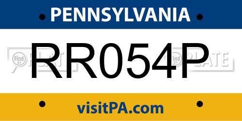 RR054P Pennsylvania License Plate