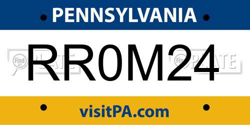 RR0M24 Pennsylvania License Plate