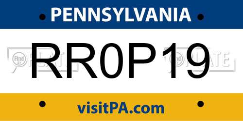RR0P19 Pennsylvania License Plate