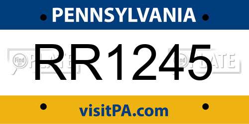 RR1245 Pennsylvania License Plate