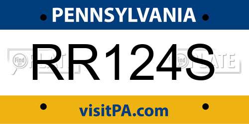 RR124S Pennsylvania License Plate