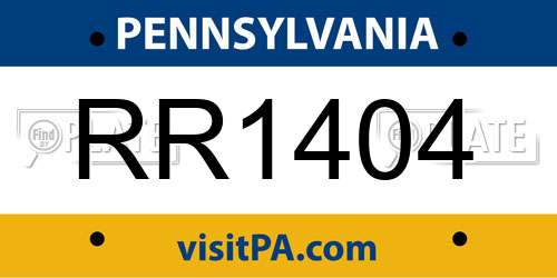 RR1404 Pennsylvania License Plate