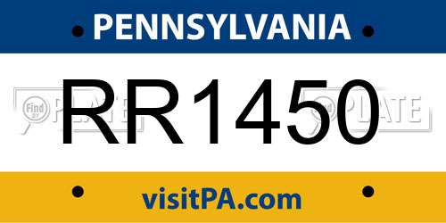 RR1450 Pennsylvania License Plate